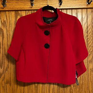 Tahari Arthur S. Levine Red & Black Short Jacket/Cape Size 14W